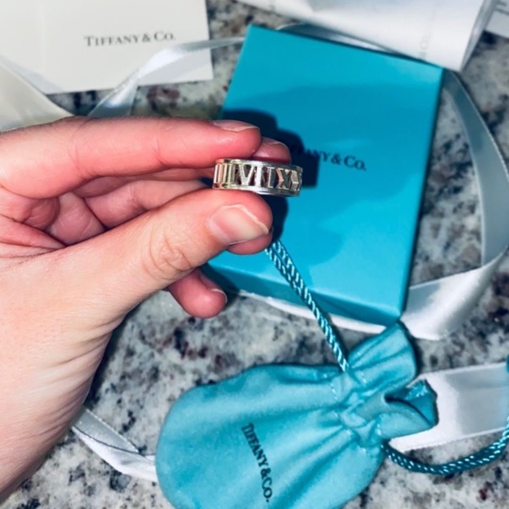 Tiffany & Co Open Atlas Ring Silver Size 7